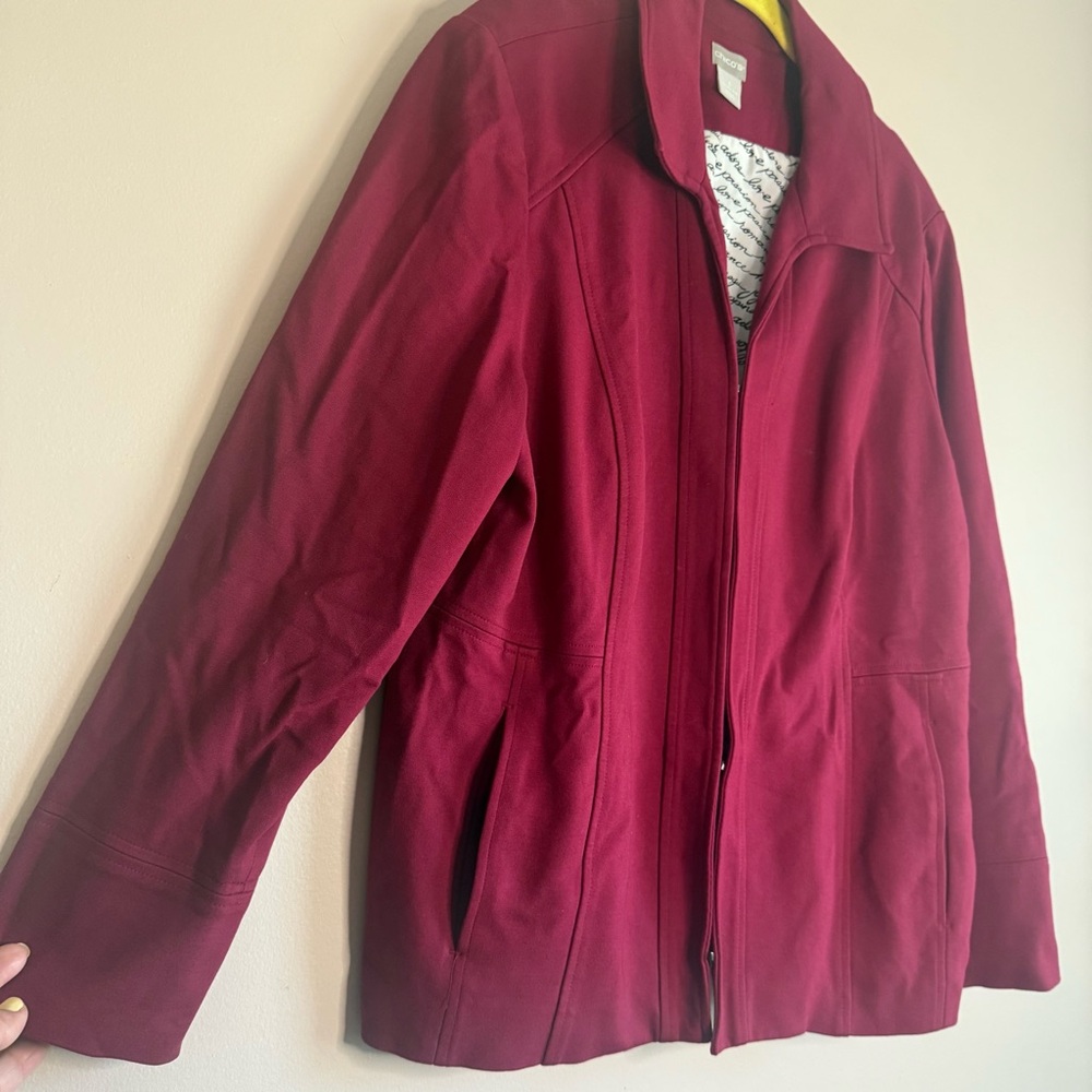 Chico’s Burgundy Jacket - Picture 5 of 11